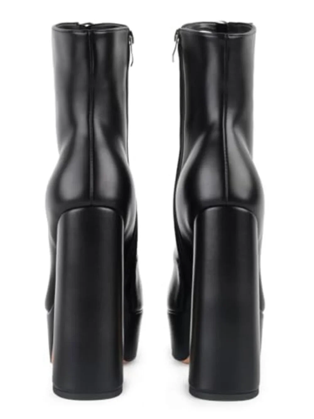 Platform Boots Chunky Heel Goth Boots Side Zipper Block Heel PU Leather